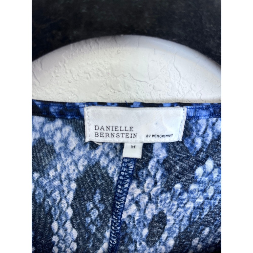 DANIELLE BERNSTEIN Who Wore What Blue Snake Print Long Sleeve Mini Dress Size M - Picture 3 of 8